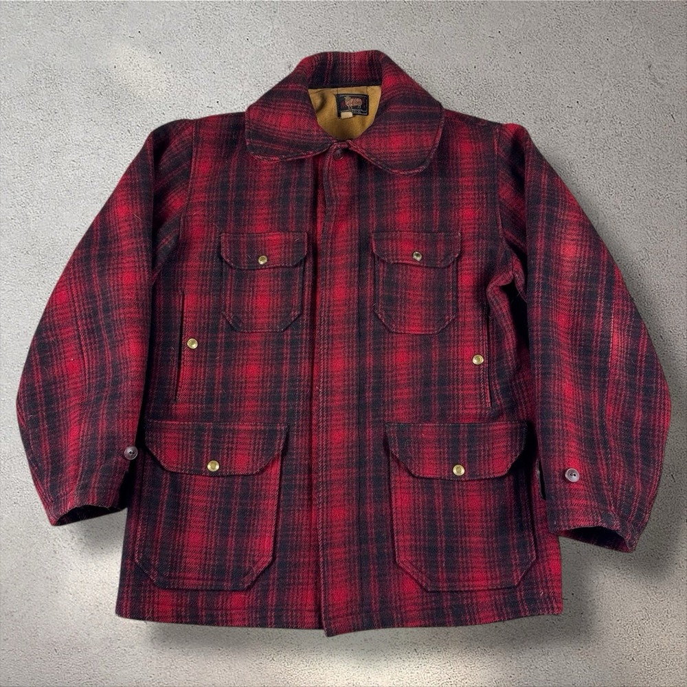 Vintage 40s/50s Woolrich Mackinaw Jacket Sz 40 503 Buffalo Plaid Great Shape